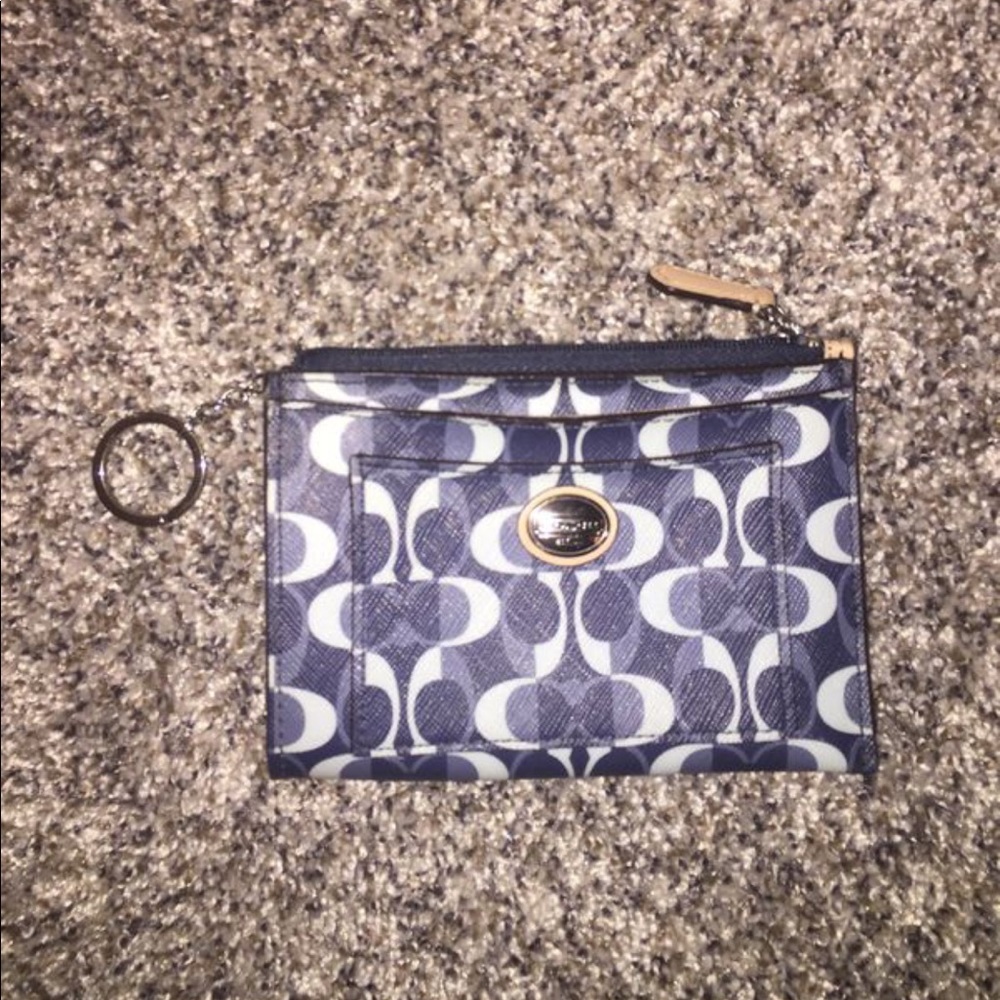 COACH wallet/coin purse, blue. Great condition!